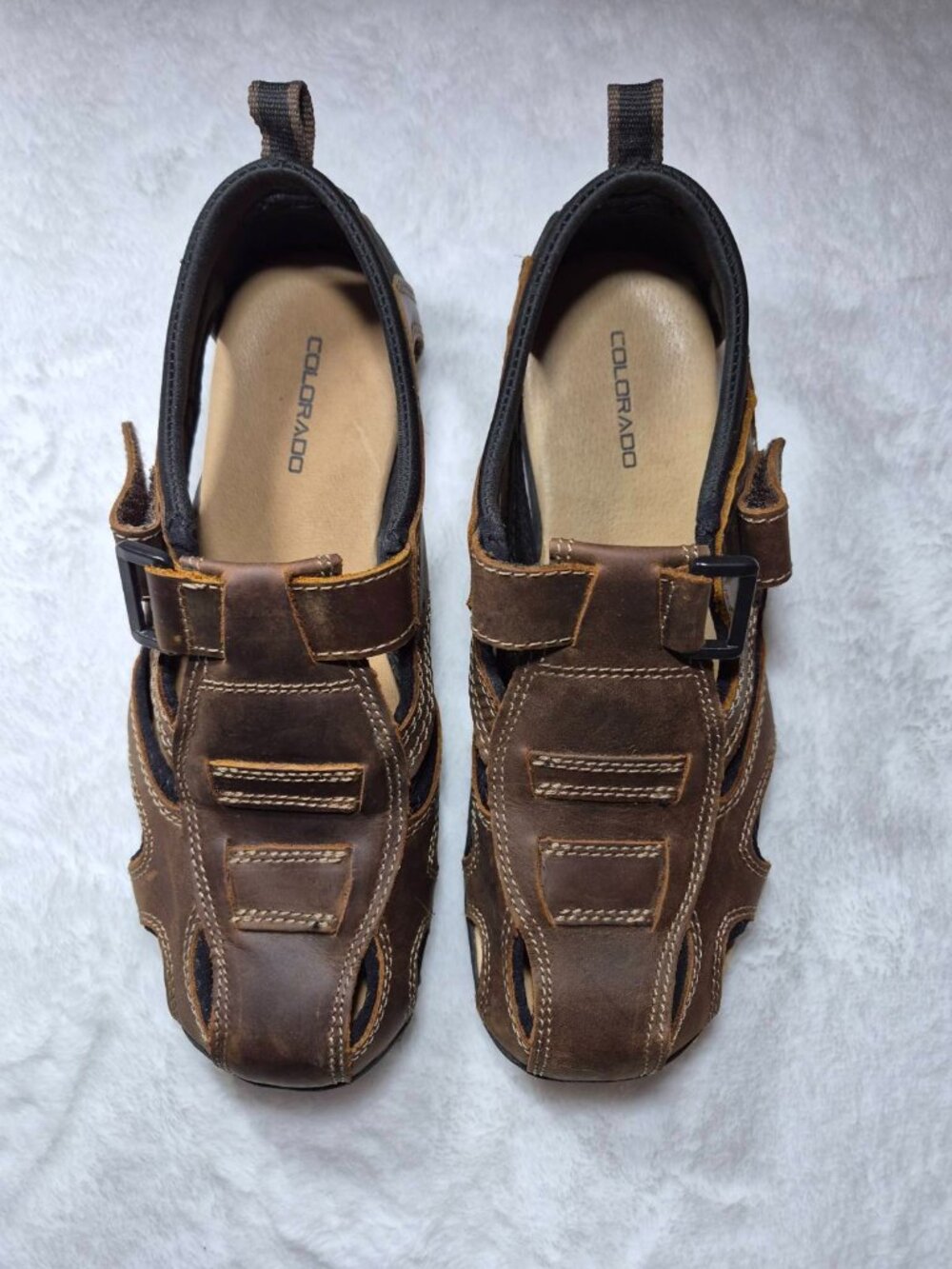 Colorado "Grande" Men's Leather Fisherman Sandals Brown Size 9 (42-42.5, 28 cm)